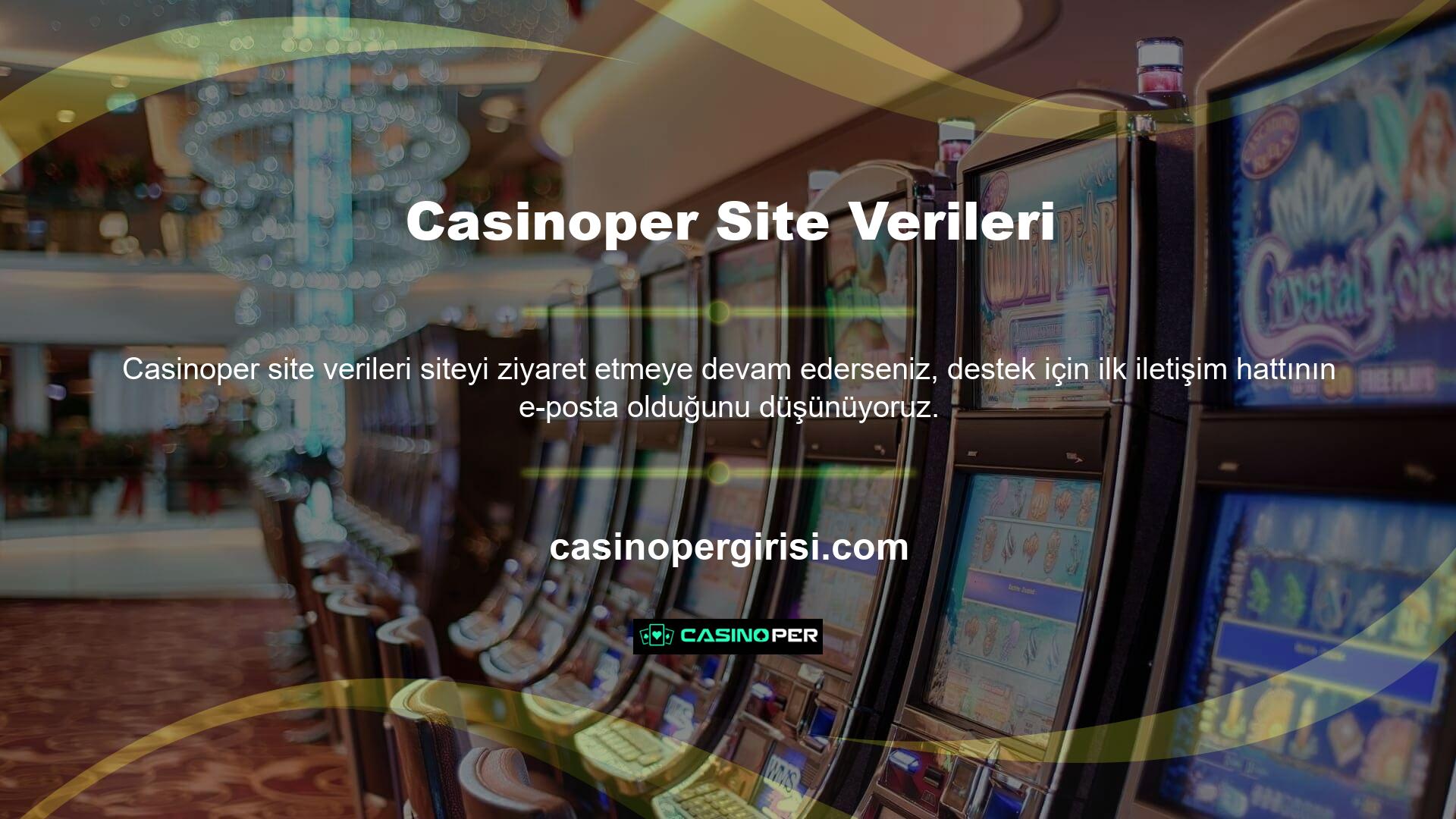 Sosyal medya adresinin yanı sıra Casinoper web sitesi hakkında spesifik bir veri mevcut değildir